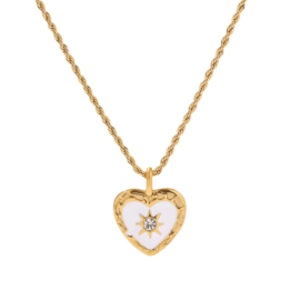 White Heart Necklace