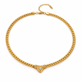 Heart Snake Bone Necklace