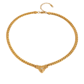 Heart Snake Bone Necklace