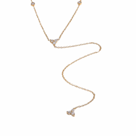 Diamond Flower Long Necklace