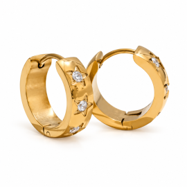 Star Diamond Hoop Studs