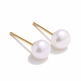Small White Bead Earrings