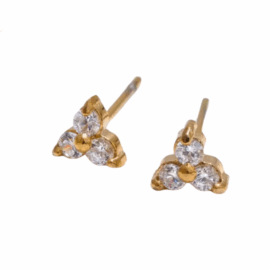 Diamond Stela Flower Earrings