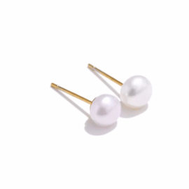 Small White Bead Earrings