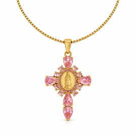 Pink Diamond Cross Necklace