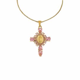 Pink Diamond Cross Necklace