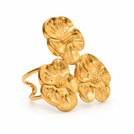 3 Flower Cuff Ring