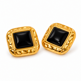 Square Black Vintage Earrings