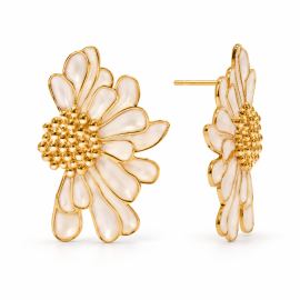 White Flower Earrings