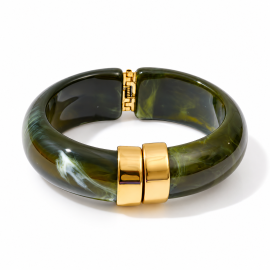 Green Stone Clip Bracelet
