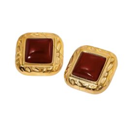 Square Red Vintage Earrings