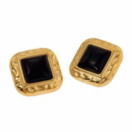 Square Black Vintage Earrings