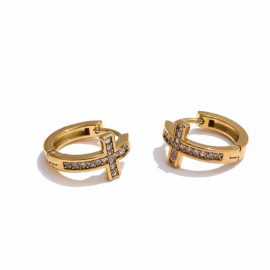 Diamond Cross Earrings