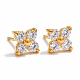 Diamond Flower Earrings
