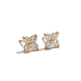 Diamond Flower Earrings