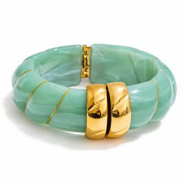 Green Gold Stone Clip Bracelet