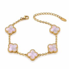 Pearl Pink 15mm Clover Bracelet