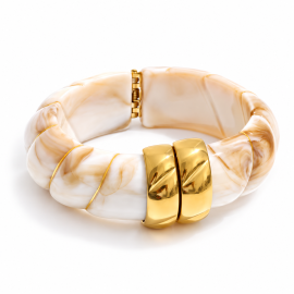 White Gold Stone Clip Bracelet