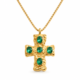 Bella Green Diamond Cross Necklace