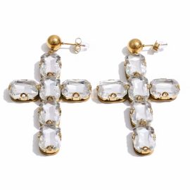 Cross Diamond Earrings